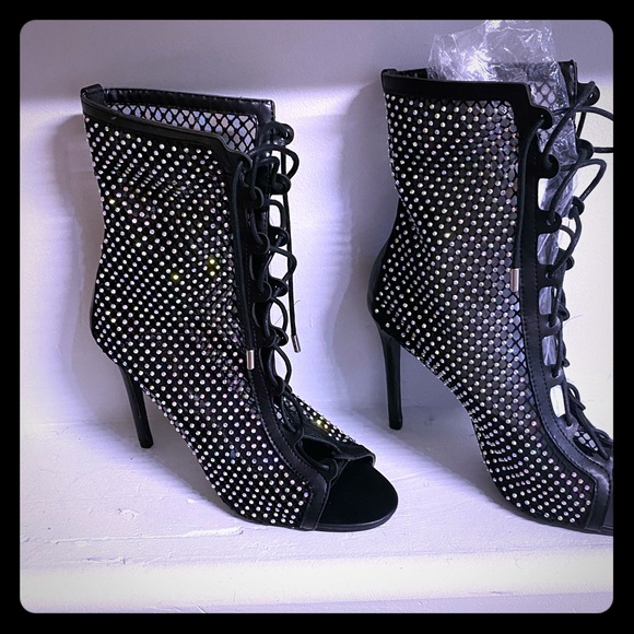 Sold! Bling appeal high heel peep toe booties! - Picture 1 of 4